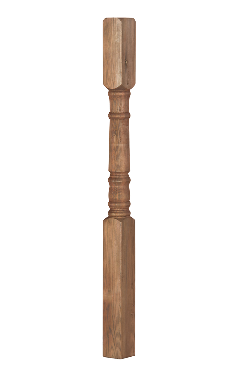 Poteau de coin en bois traité brun, 4 x 4 x 48